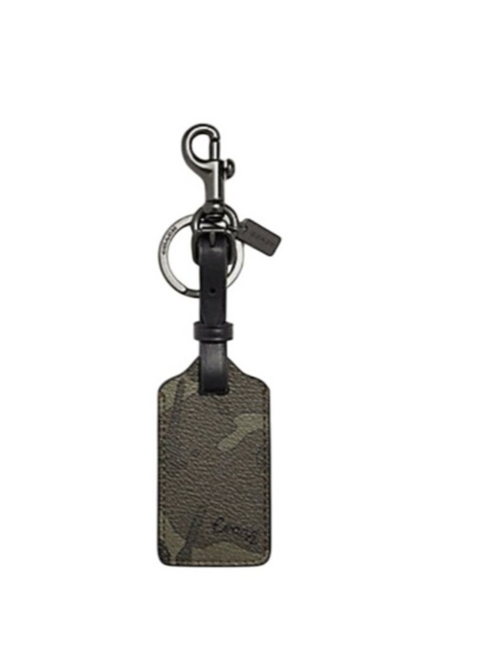 Coach F76853 Luggage Tag w/ Camo Print, QB/Green